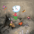 Bisous color&eacute;s d'un tendre personnage joyeux